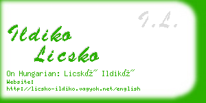 ildiko licsko business card